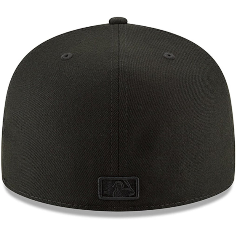 Load image into Gallery viewer, Black baseball cap with a logo on the back against a white background
