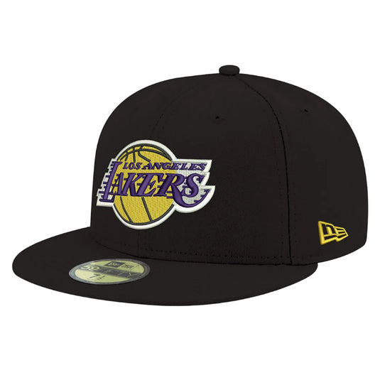 Black Los Angeles Lakers cap with team logo on a white background