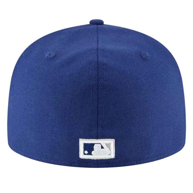 Load image into Gallery viewer, Blue baseball cap with a white logo on a white background
