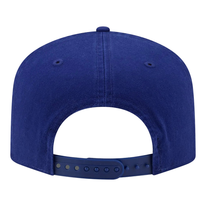 Load image into Gallery viewer, The back view of a royal blue snapback cap on a solid white background.
