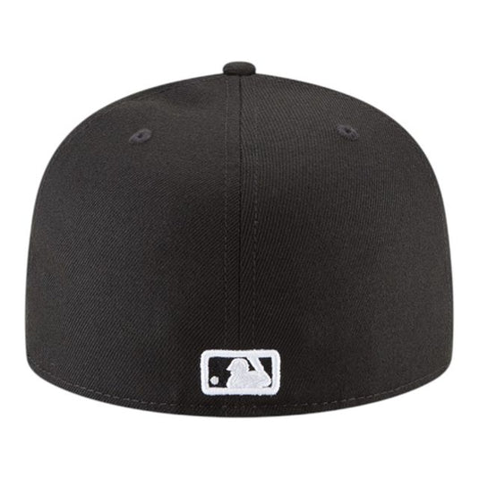 Black baseball cap with MLB logo on a white background