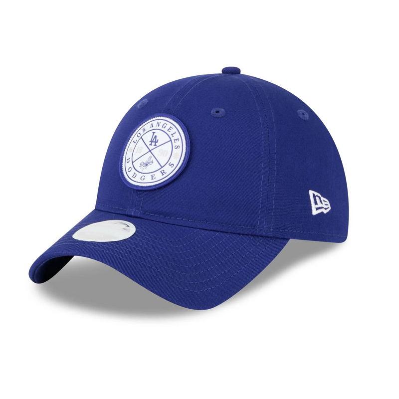 Load image into Gallery viewer, Blue baseball cap with a white LA Dodgers circle logo patch
