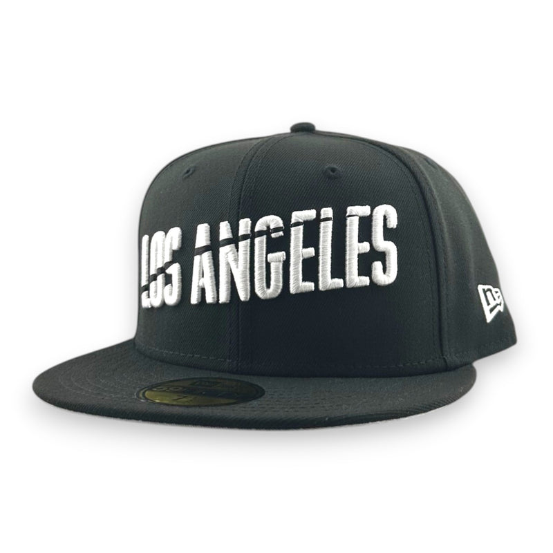Load image into Gallery viewer, Black cap with 'Los Angeles' text on a white background
