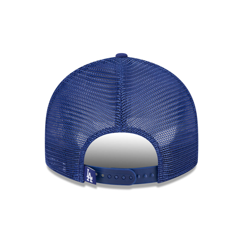 Load image into Gallery viewer, Blue mesh cap with a logo on a white background
