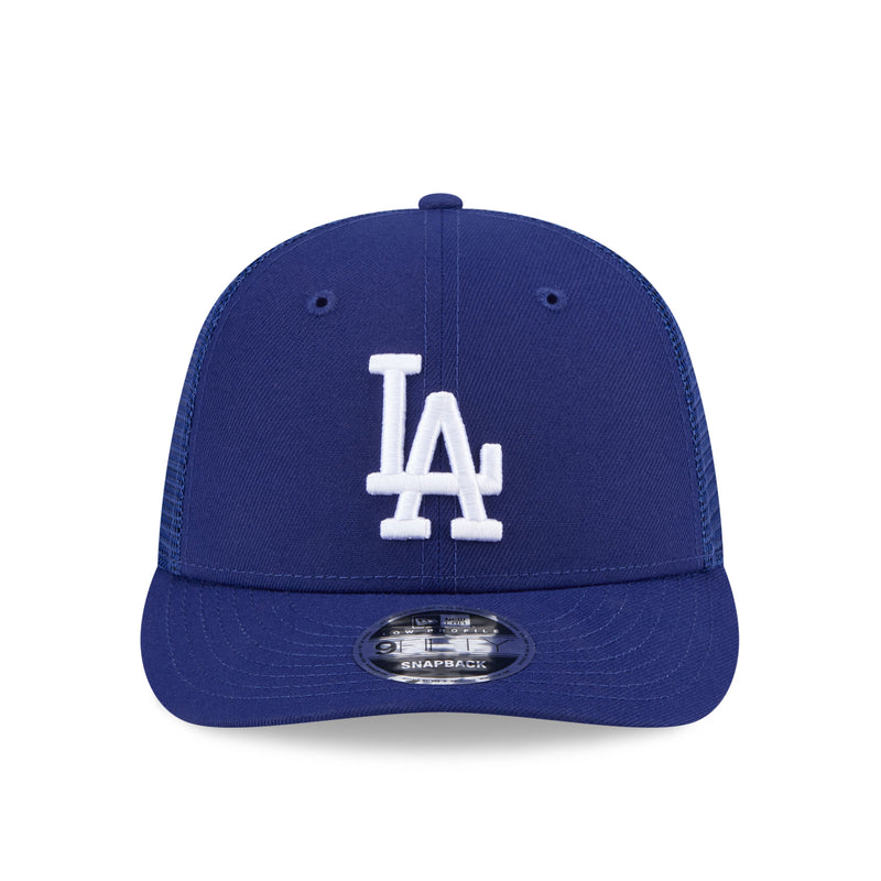 Load image into Gallery viewer, Blue baseball cap with white logo on a white background
