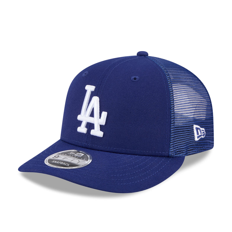 Load image into Gallery viewer, Blue baseball cap with white logo on a white background
