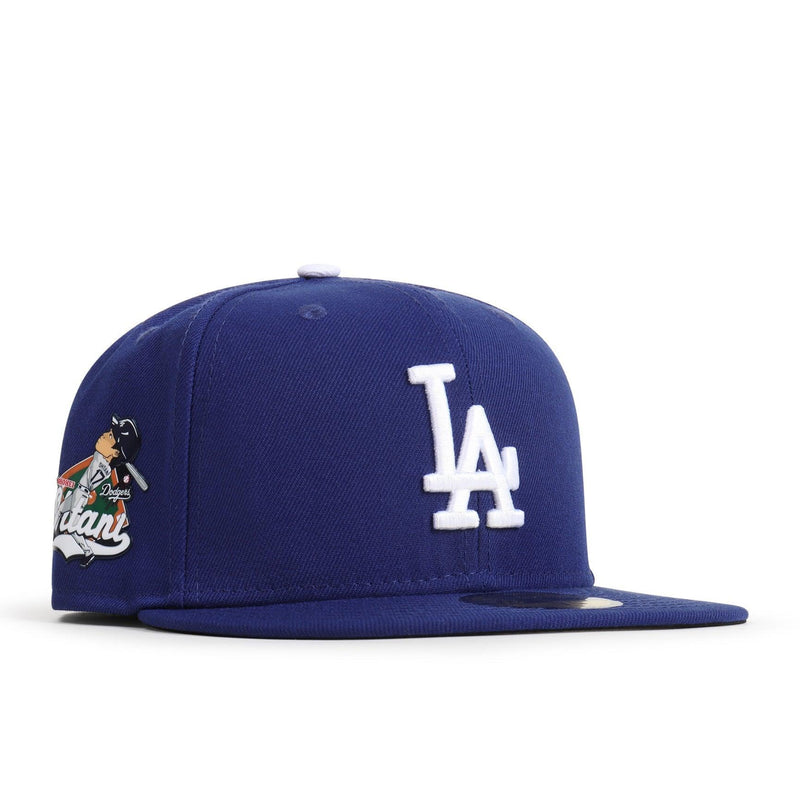 Load image into Gallery viewer, Blue baseball cap with 'LA' logo on a white background
