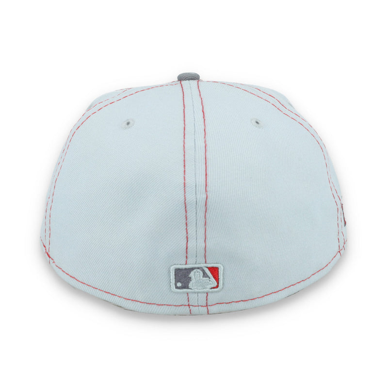 Load image into Gallery viewer, Light gray baseball cap with a logo on a white background
