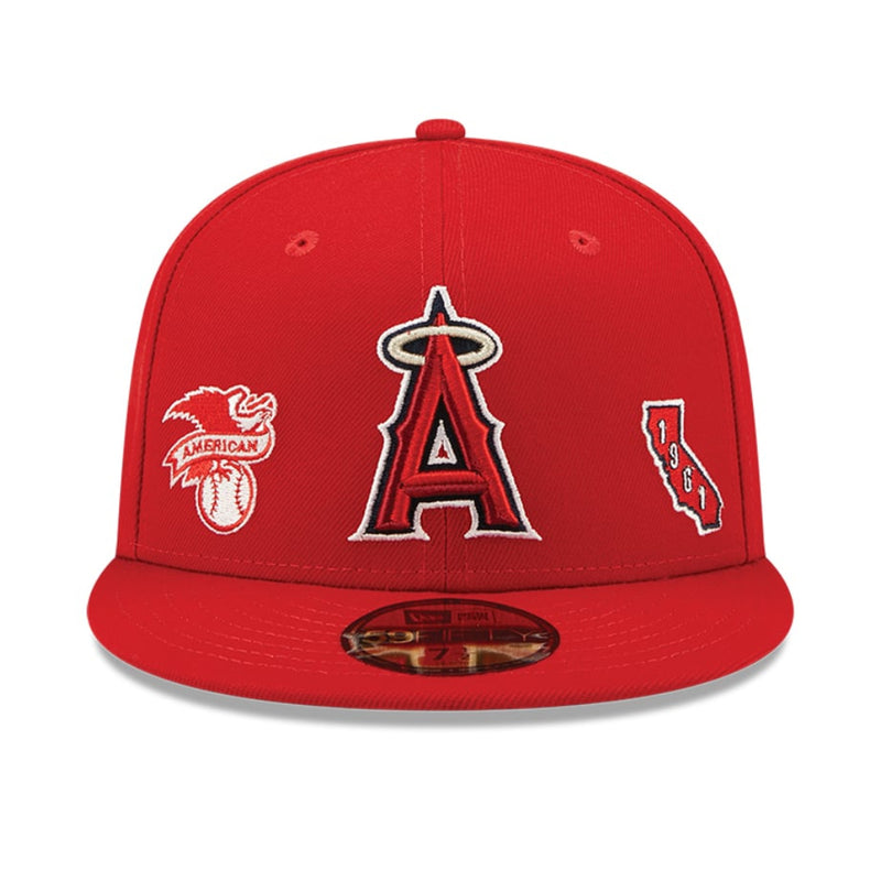 Load image into Gallery viewer, Red Angels cap with sports team logos on a white background
