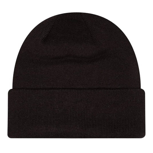 Back shot of a black cuffed New Era beanie