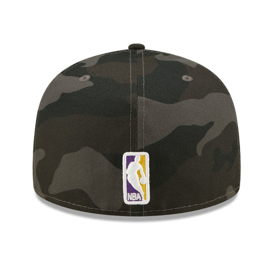 Camouflage baseball cap with NBA logo on a white background