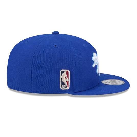 Blue cap with NBA logo on a white background
