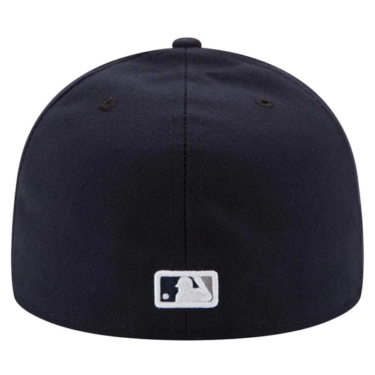 Navy blue MLB team New York Yankees baseball cap with white MLB logo on the back center of the crown.