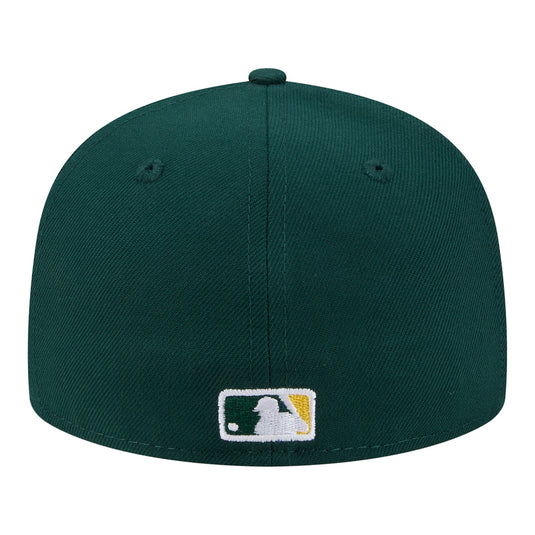 Green baseball cap with MLB logo on a white background