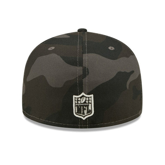 Black camouflage baseball cap with NFL logo on a white background