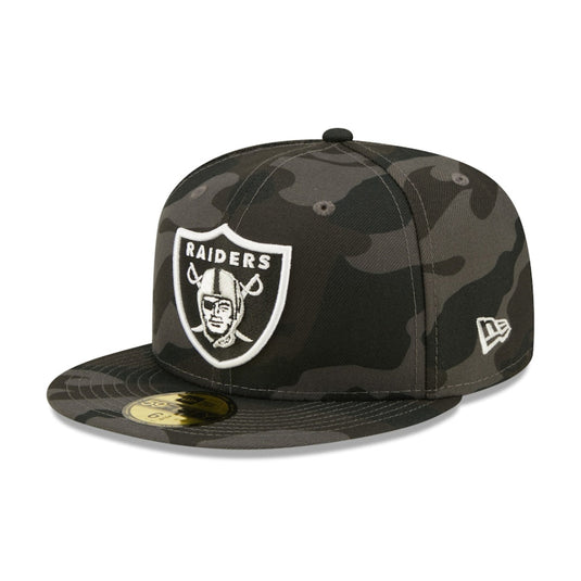 Camouflage Raiders cap with logo on a white background