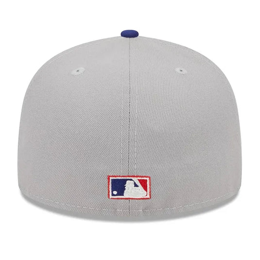 Gray baseball cap with MLB logo on a white background