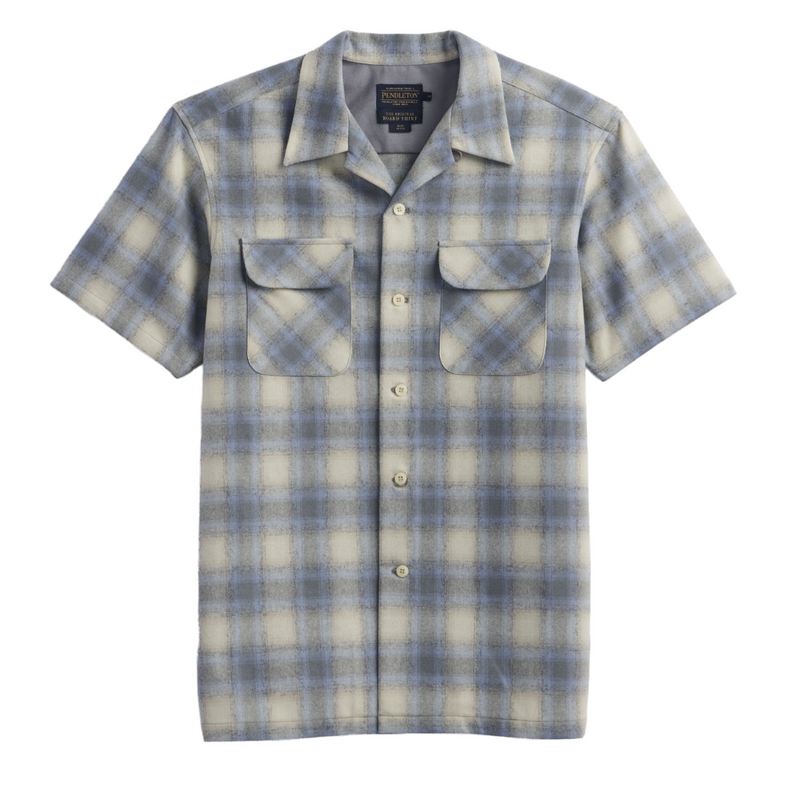Load image into Gallery viewer, Plaid short-sleeve shirt on a white background
