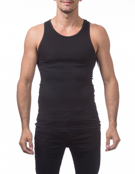 Pro Club Premium Ringspun Cotton Ribbed A-Shirt (3-Pack) Black
