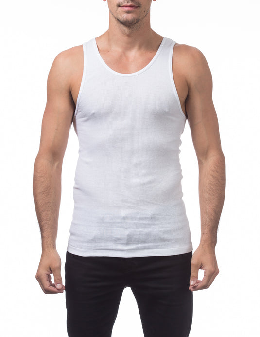 Pro Club Premium Ringspun Cotton Ribbed A-Shirt (3-Pack) White