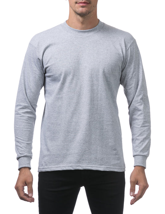 Pro Club Heavyweight Long Sleeve Tee Heather Gray