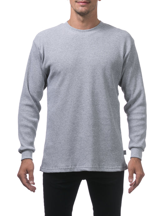 Pro Club Heavyweight Thermal Long Sleeve Shirt Heather Gray
