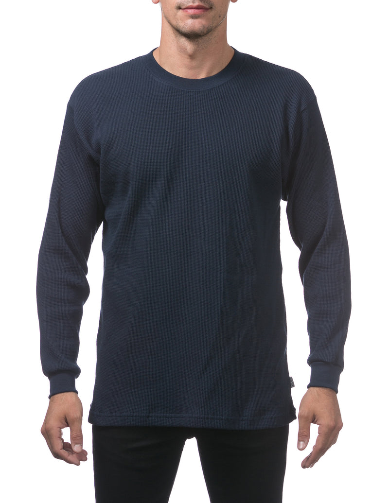 Load image into Gallery viewer, Pro Club Heavyweight Thermal Long Sleeve Shirt Navy
