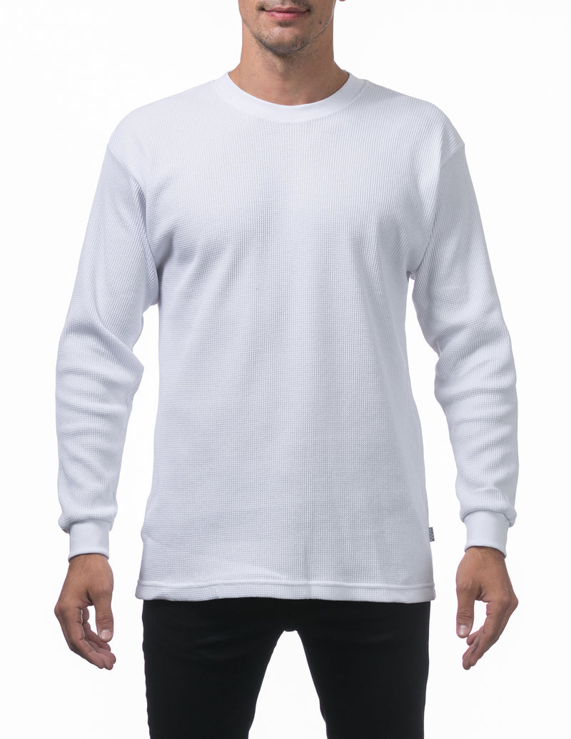 Load image into Gallery viewer, Pro Club Heavyweight Thermal Long Sleeve Shirt White
