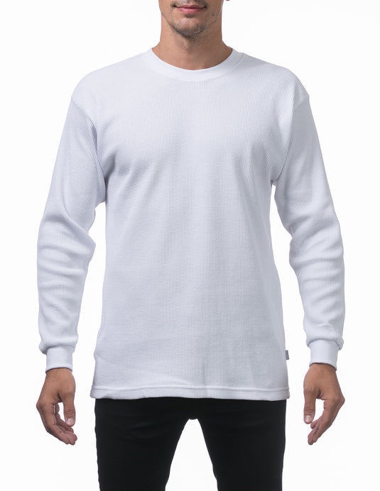 Pro Club Heavyweight Thermal Long Sleeve Shirt White