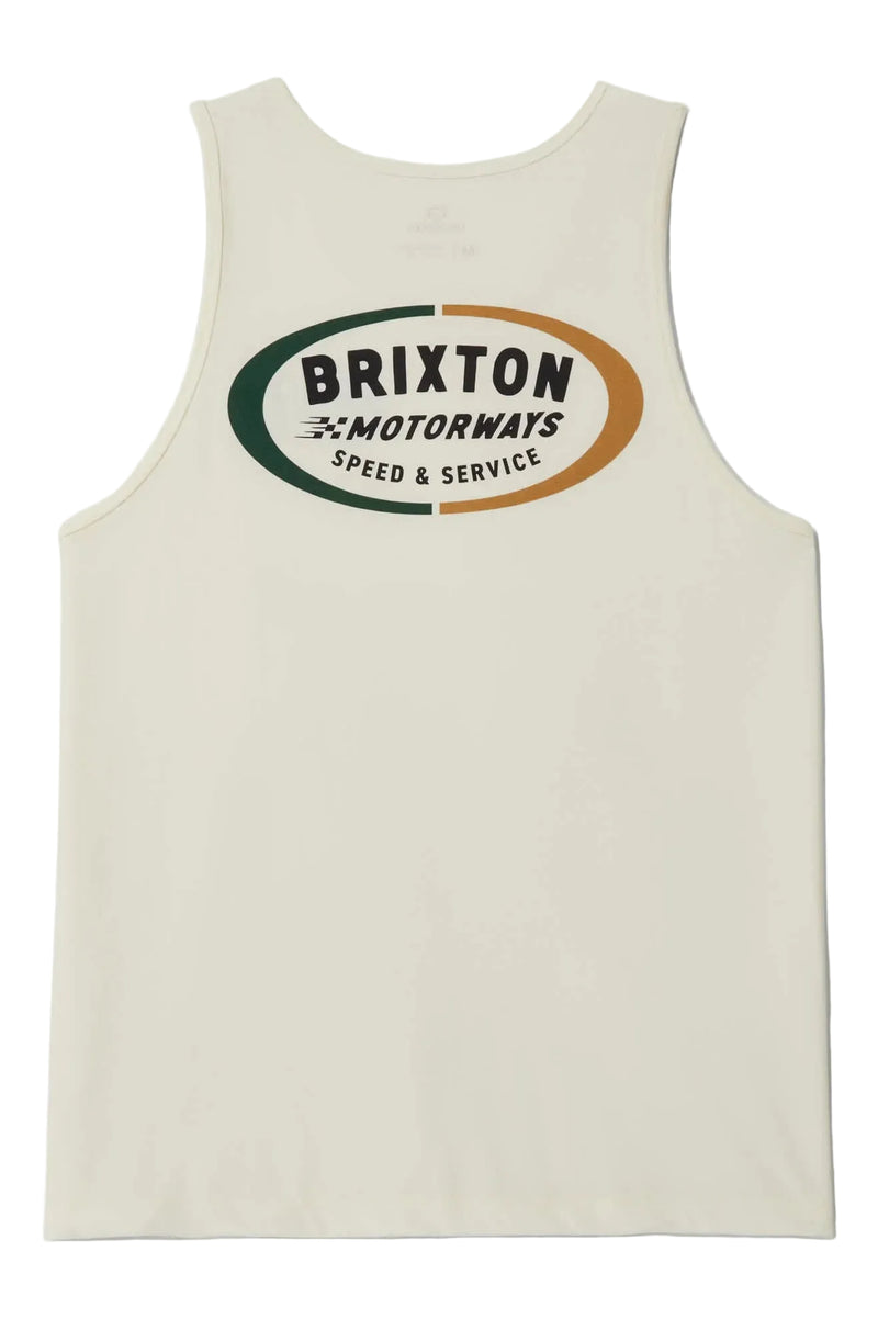 Load image into Gallery viewer, Beige tank top with Brixton logo on back
