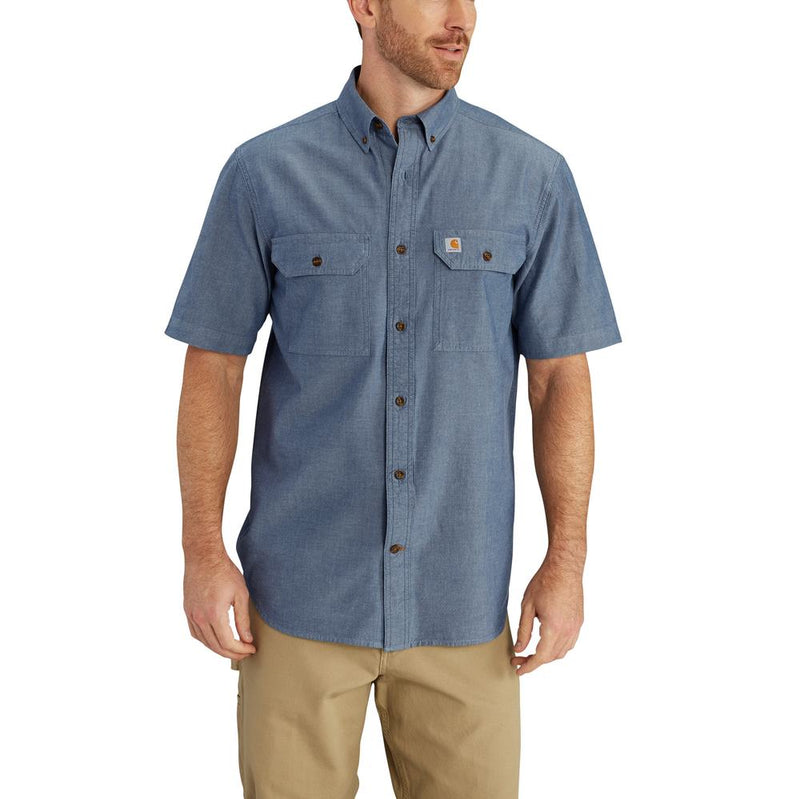 Load image into Gallery viewer, Carhartt S/S Chambray Shirt - Denim Blue Chambray
