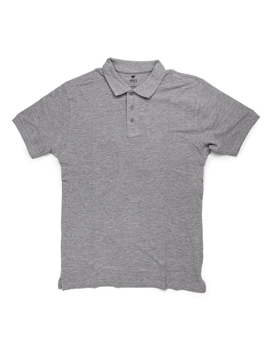 Shaka S/S 6.2oz Polo Shirt - Heather Gray