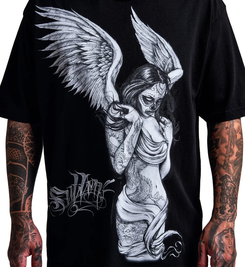 Load image into Gallery viewer, Sullen Fallen Angel "1 Ton" Tee - Jet Black
