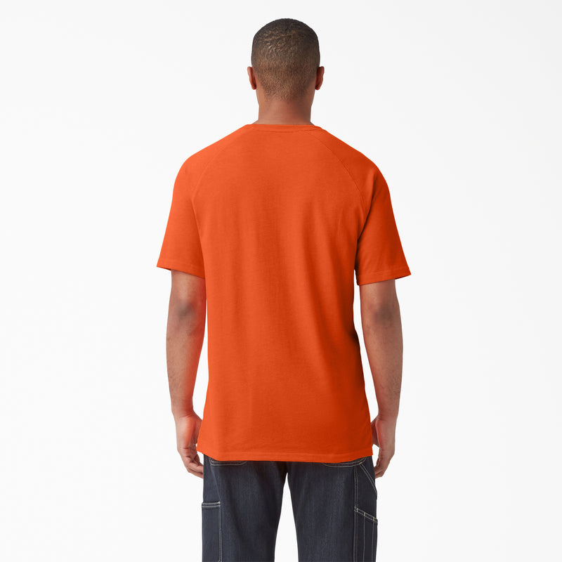 Load image into Gallery viewer, Dickies Short Sleeve Temp-iQ® Pocket Tee - Neon Orange - Back
