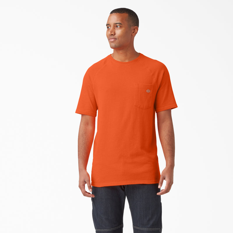 Load image into Gallery viewer, Dickies Short Sleeve Temp-iQ® Pocket Tee - Neon Orange - Front
