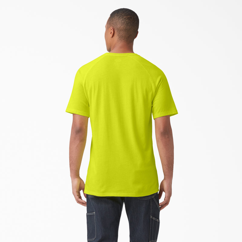 Load image into Gallery viewer, Dickies Short Sleeve Temp-iQ® Pocket Tee - Neon Yellow - Back
