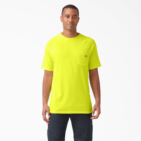 Dickies Short Sleeve Temp-iQ® Pocket Tee - Neon Yellow - Front