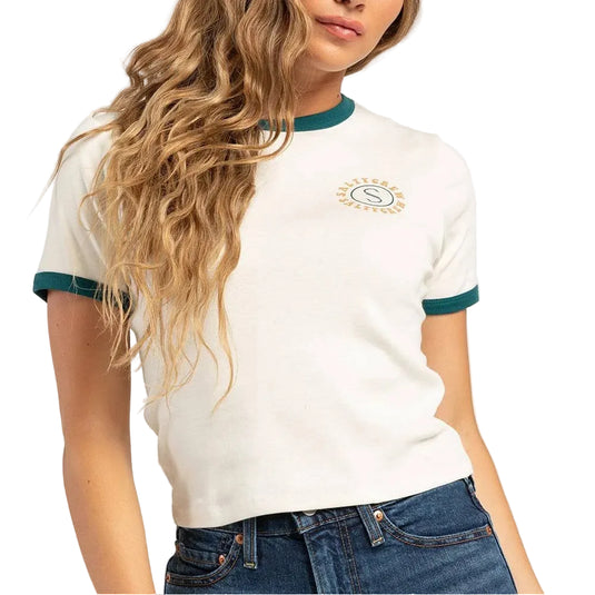 Salty Crew Women's Flower Power Ringer Tee