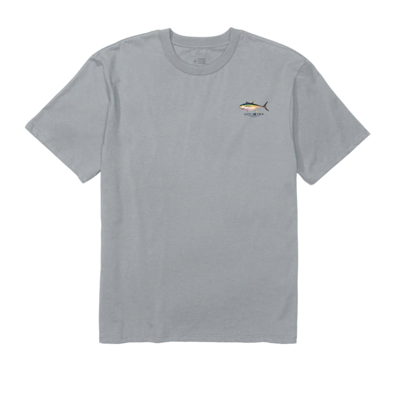 Load image into Gallery viewer, Gray t-shirt with a small logo on a white background
