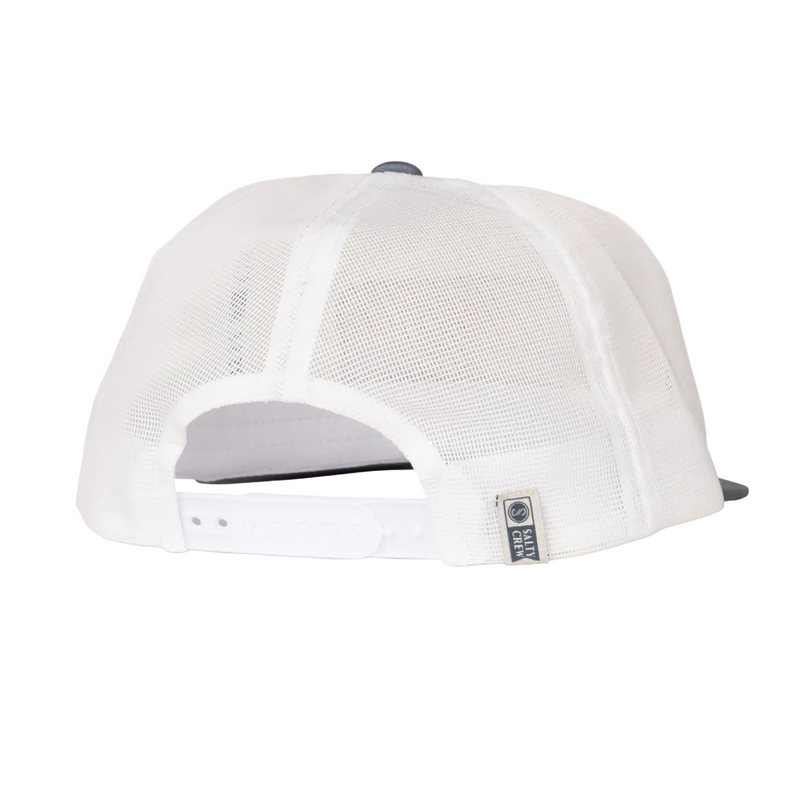 Load image into Gallery viewer, White mesh cap with Salty Crew brand logo on a white background
