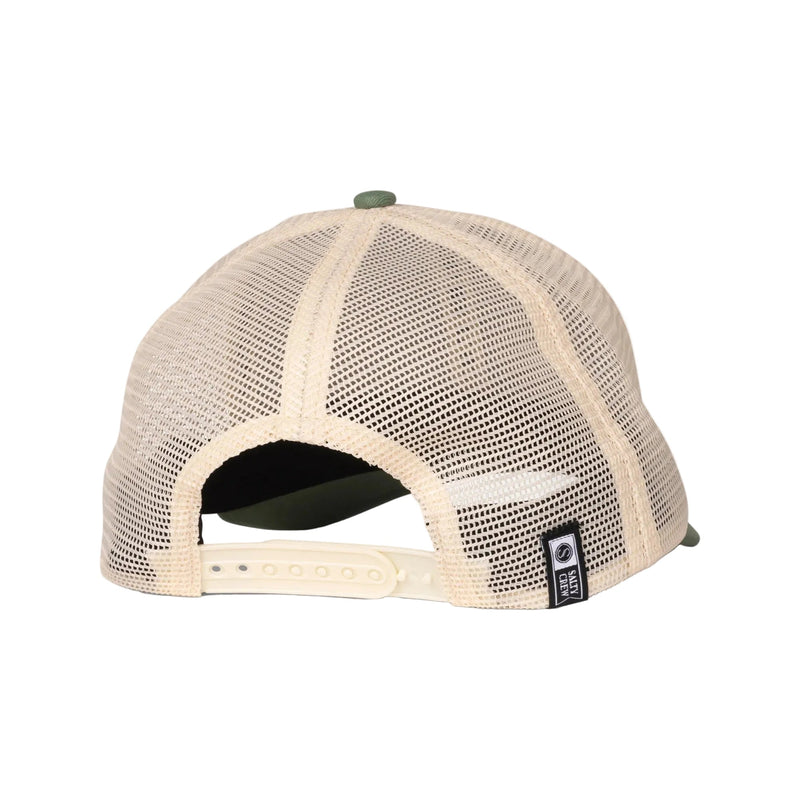 Load image into Gallery viewer, Beige mesh cap with a brand logo on the back against a white background
