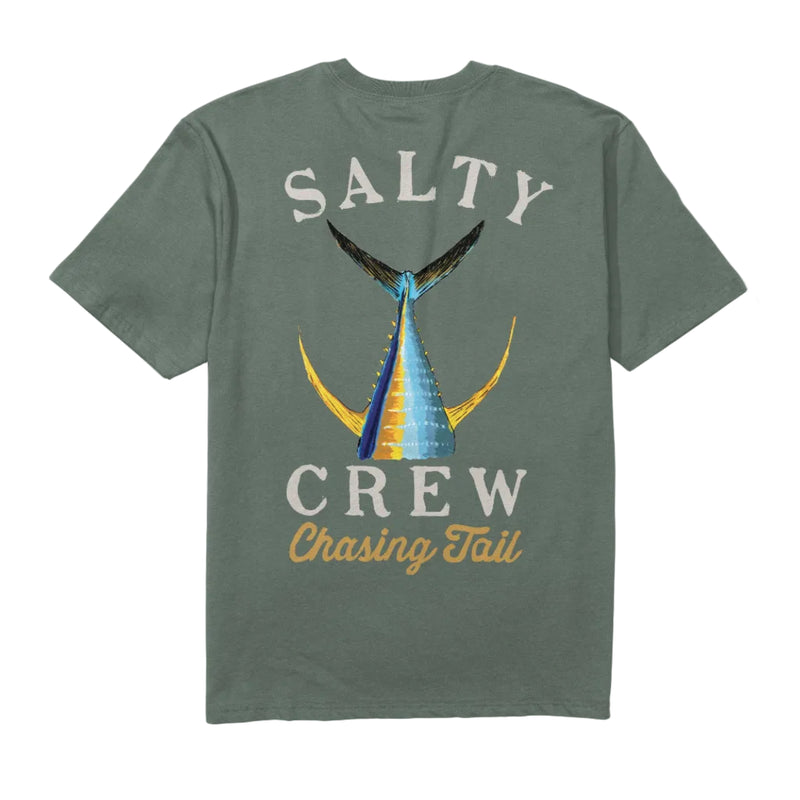 Load image into Gallery viewer, Green t-shirt with 'Salty Crew' graphic design on a white background
