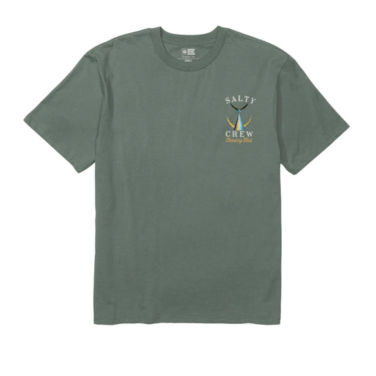 Green t-shirt with a logo on a white background
