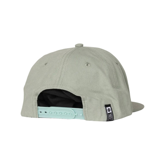 Light gray cap with a brand logo on a white background