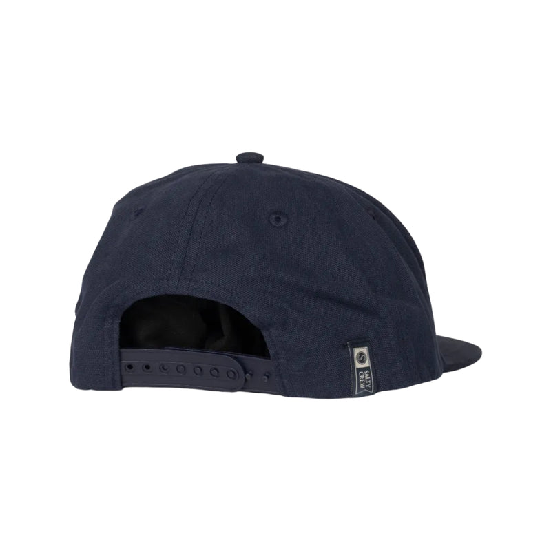 Load image into Gallery viewer, Navy blue snapback cap on a white background
