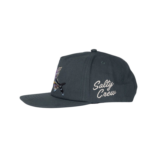 black snapback cap with 'Salty Crew' embroidered on the side
