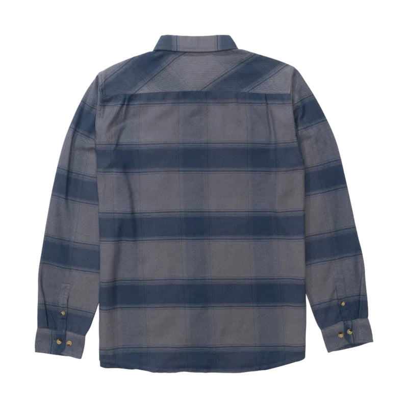 Load image into Gallery viewer, Navy and gray striped flannel on a white background
