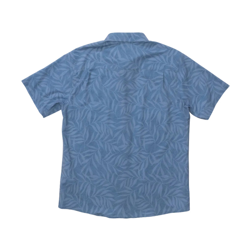 Load image into Gallery viewer, Blue patterned shirt on a white background
