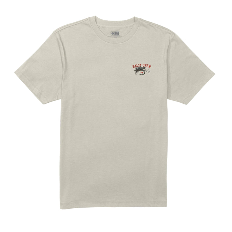 Load image into Gallery viewer, Beige t-shirt with a small graphic on the chest against a white background
