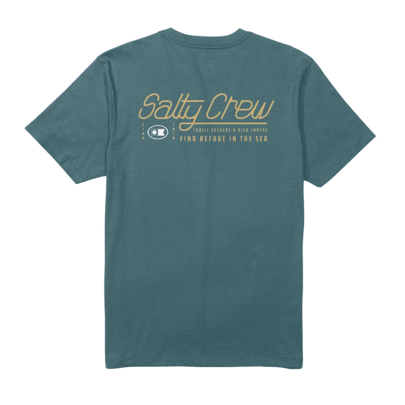 Load image into Gallery viewer, Green t-shirt with Salty Crew fish graphic on a white background
